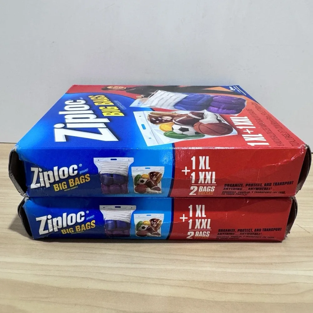 NEW 2 Boxes Ziploc Big Bags XL & XXL 10 Gal & 20 Gallon Size 2006 Discontinued